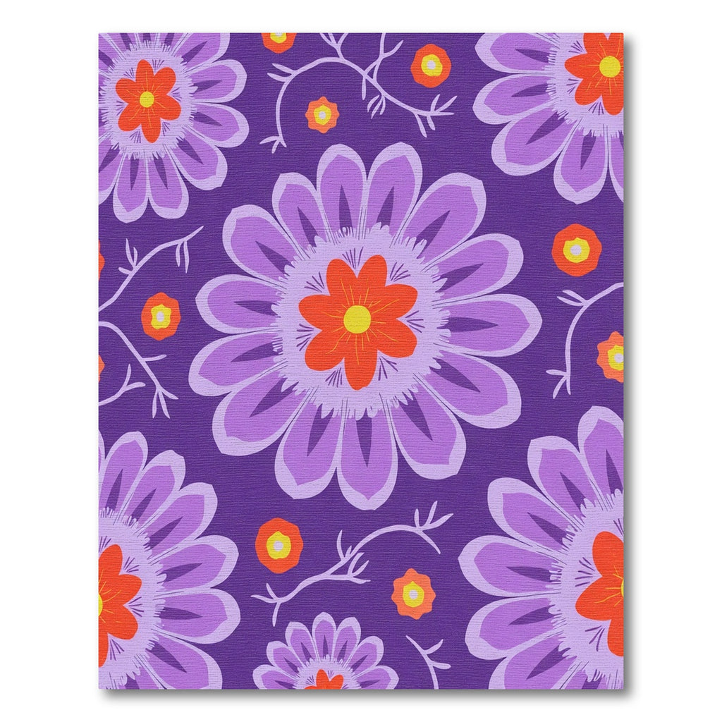Vibrant Purple Floral Medallion Rug