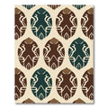 Brown Teal Abstract Oval Repeating Rug