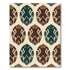 Brown Teal Abstract Oval Repeating Rug