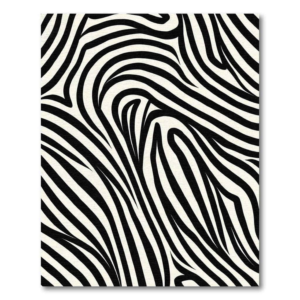 Bold Black White Zebra Swirl Rug