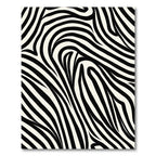 Bold Black White Zebra Swirl Rug