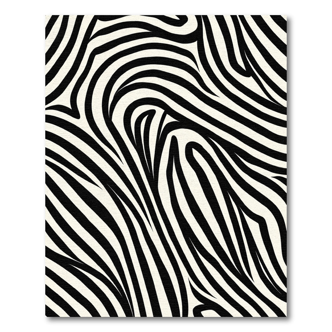 Bold Black White Zebra Swirl Rug