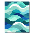 Teal Blue Abstract Wave Rug