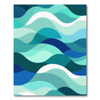Teal Blue Abstract Wave Rug