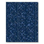 Abstract Navy White Geometric Splash Rug
