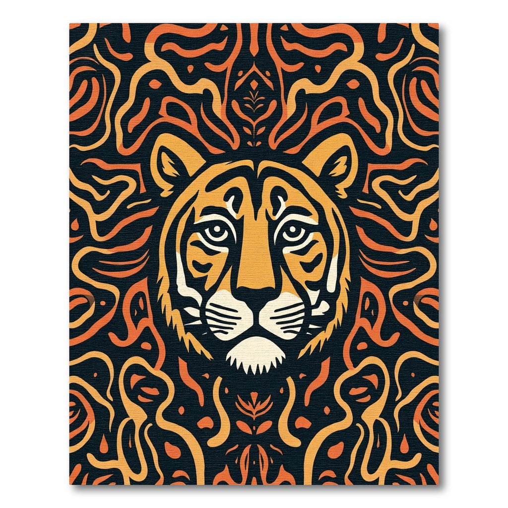 Bold Tiger Orange Swirls Rug