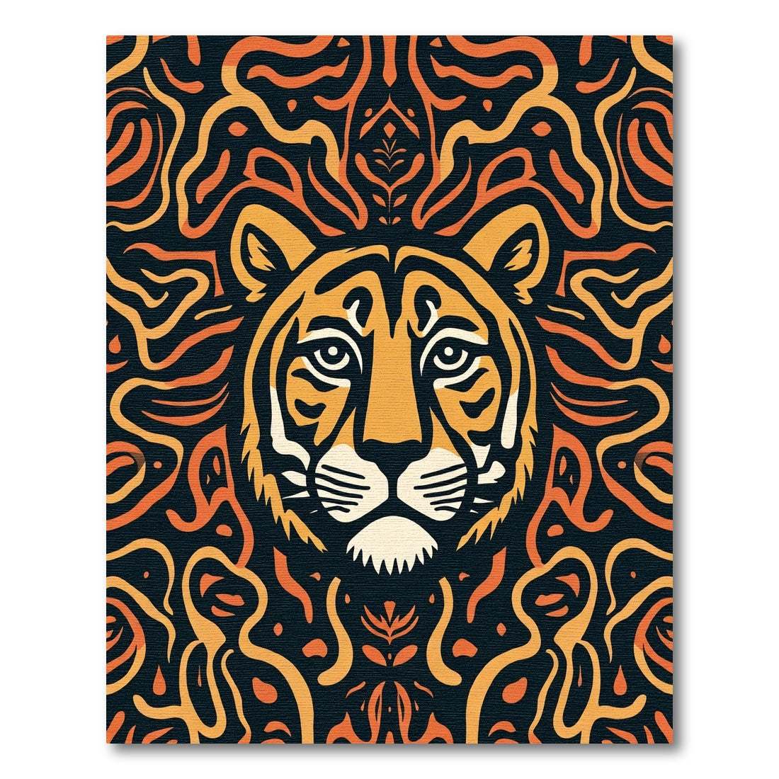 Bold Tiger Orange Swirls Rug
