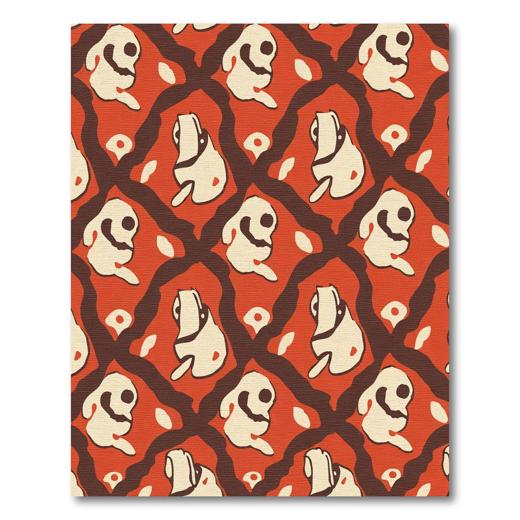 Whimsical Crimson Clown Figures Rug