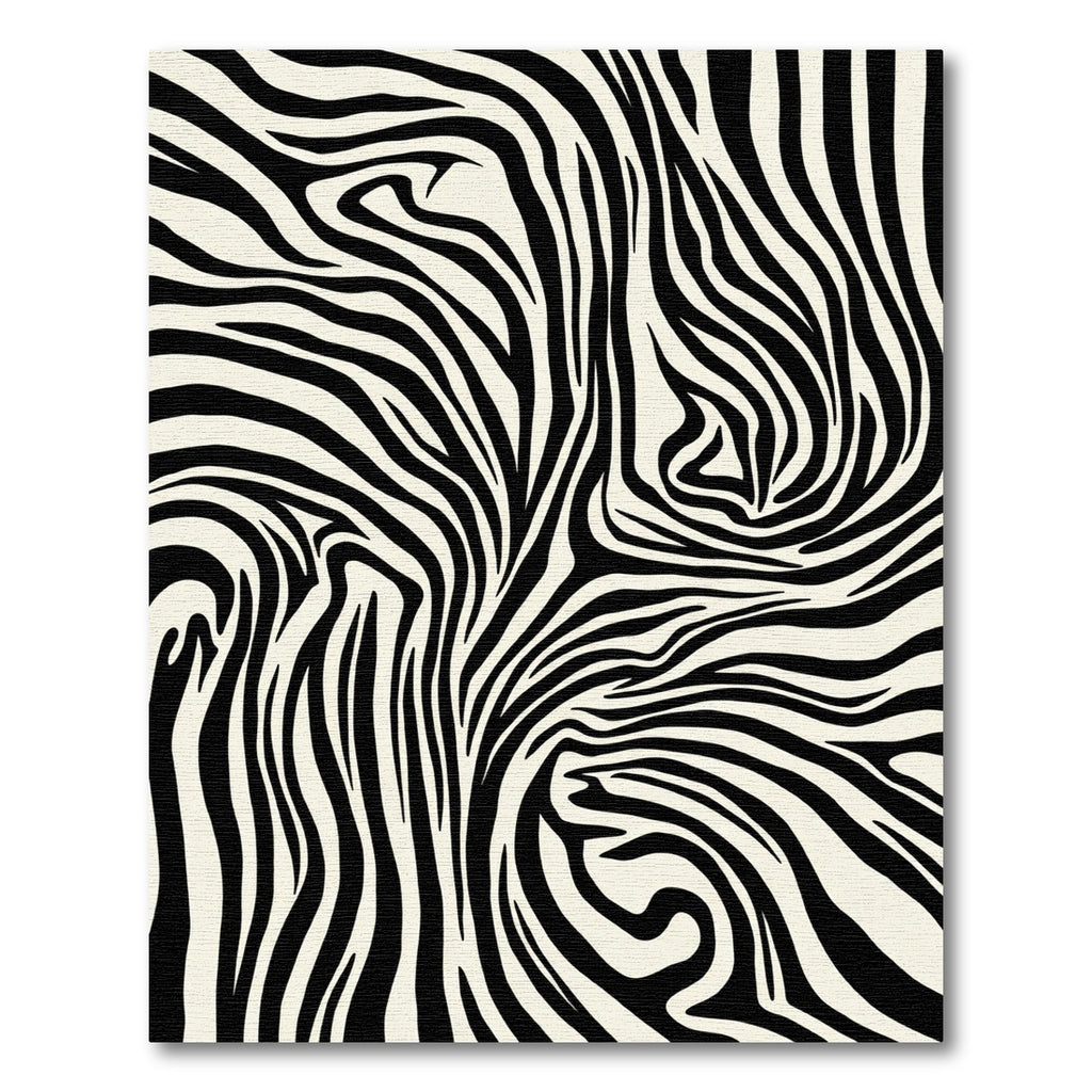 Monochromatic Black White Zebra Stripes Rug