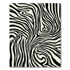 Monochromatic Black White Zebra Stripes Rug