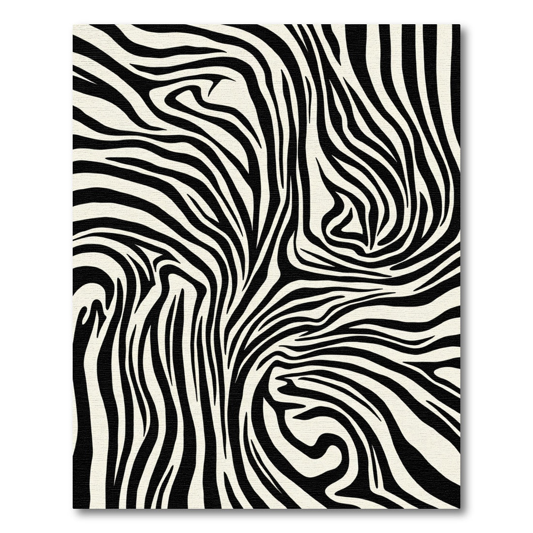 Monochromatic Black White Zebra Stripes Rug