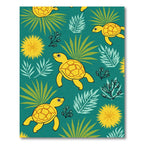 Whimsical Yellow Turtles Tropical Ocean Rug