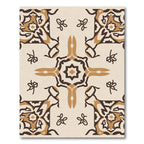 Cream Brown Symmetrical Starburst Medallion Rug