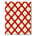 Crimson Quatrefoil Geometric Tile Rug
