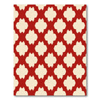 Crimson Quatrefoil Geometric Tile Rug