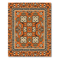 Orange Mid-Century Floral Medallion Rug