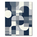 Modern Navy Geometric Abstract Rug