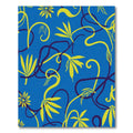 Royal Blue Yellow Floral Vine Swirl Rug