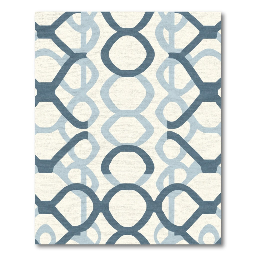 Coastal Blue Interlocking Chain Rug