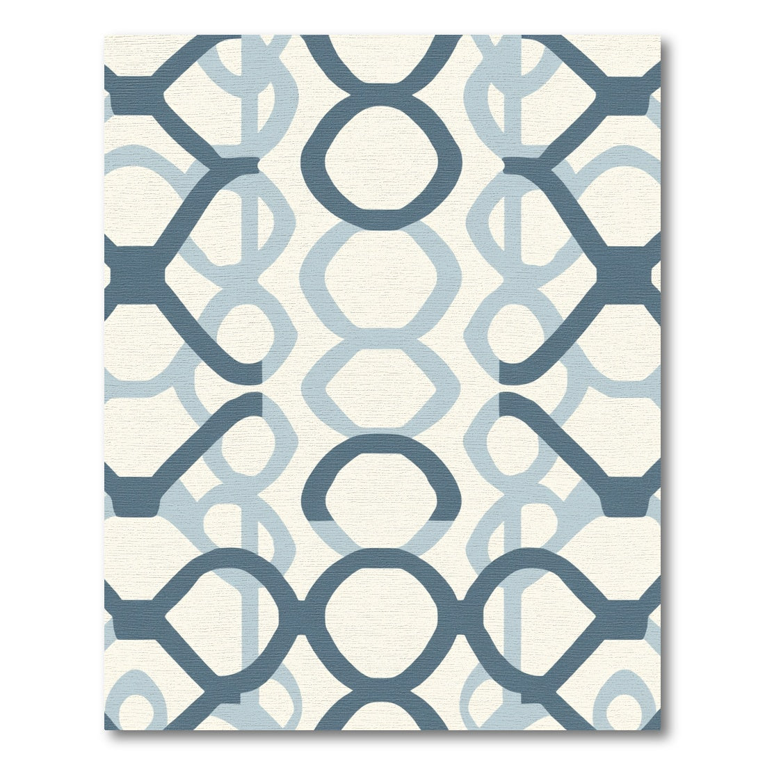 Coastal Blue Interlocking Chain Rug