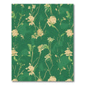 Cream Floral Vine Emerald Background Rug