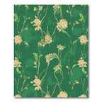 Cream Floral Vine Emerald Background Rug