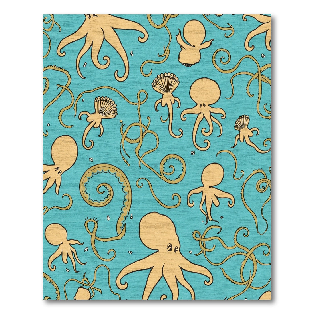 Golden Octopus Ocean Medley Rug