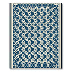 Deep Blue Question Mark Lattice Rug