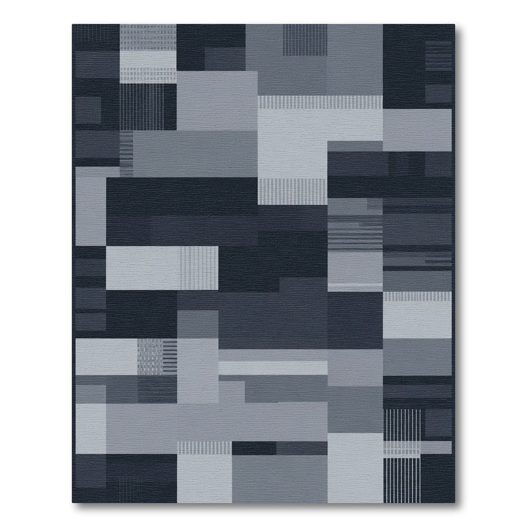 Monochromatic Abstract Geometric Blocks Rug