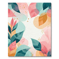 Teal Pink Golden Leafy Garden Rug