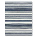 Navy White Contemporary Striped Rug