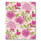 Vibrant Pink Floral Garden Botanical Rug