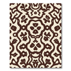 Cream Brown Skull Vine Medallion Rug