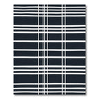 Deep Navy White Plaid Lines Rug