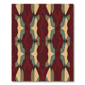Crimson Ochre Teal Interlocking Forms Rug