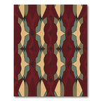 Crimson Ochre Teal Interlocking Forms Rug