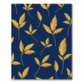 Golden Leaf Branches Navy Background Rug