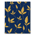 Golden Leaf Branches Navy Background Rug