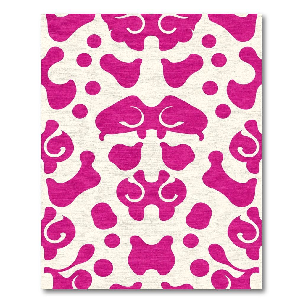 Fuchsia Abstract Spots Contemporary Rug