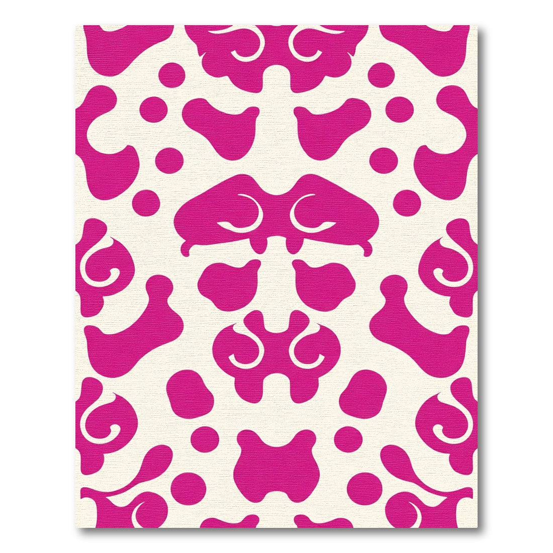 Fuchsia Abstract Spots Contemporary Rug