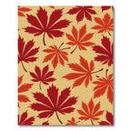 Crimson Amber Leafy Scatter Rug