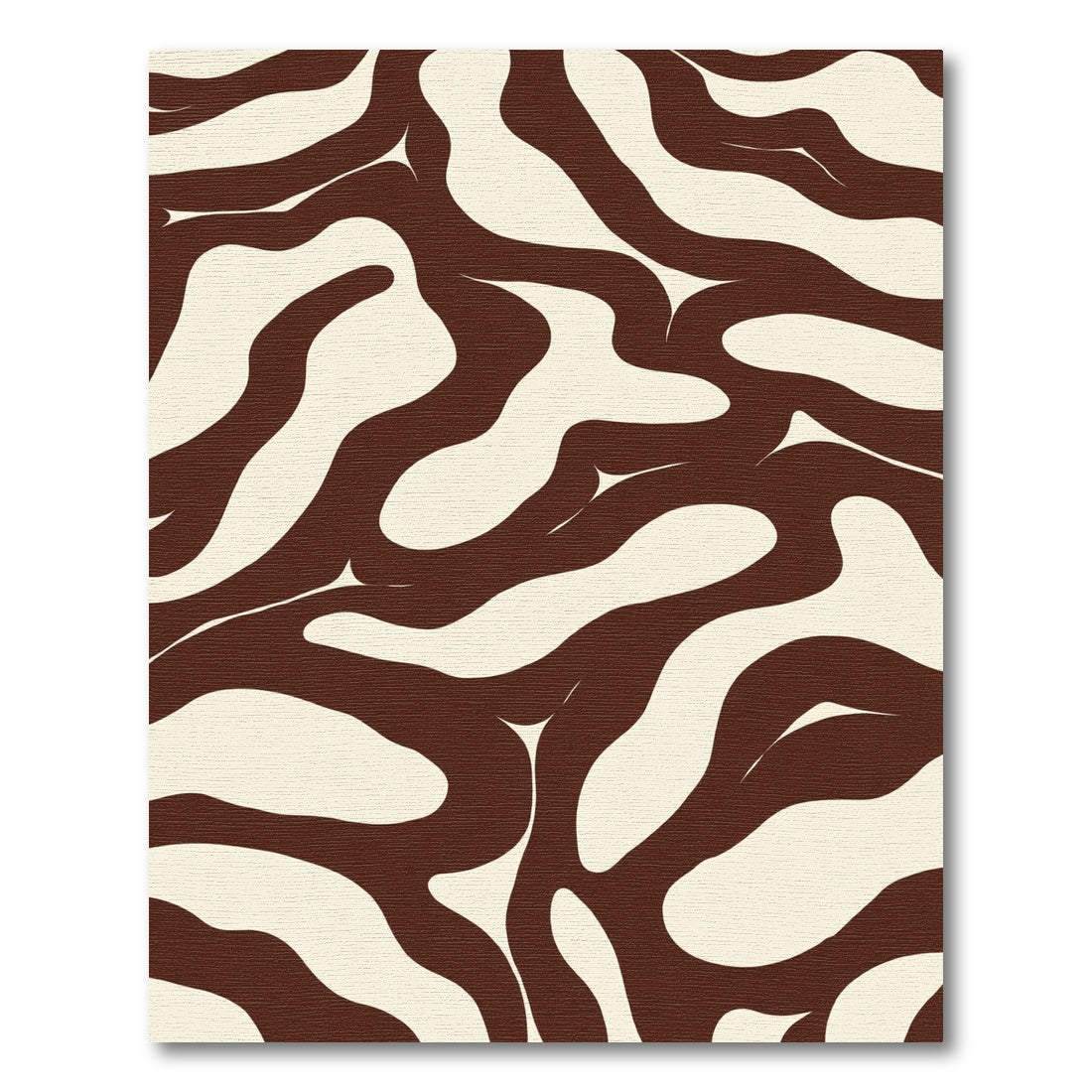 Brown Cream Organic Wavy Stripe Rug