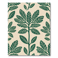 Deep Green Foliage Botanical Layout Rug