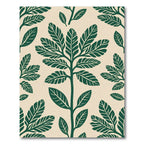 Deep Green Foliage Botanical Layout Rug
