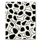 Organic Black And Cream Blob Cluster Rug