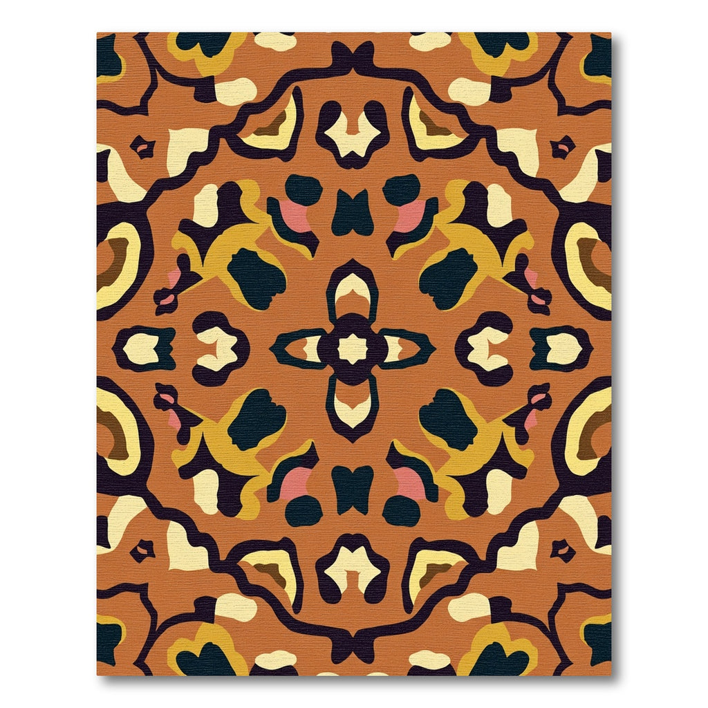 Bold Terra Cotta Abstract Floral Rug