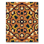 Bold Terra Cotta Abstract Floral Rug