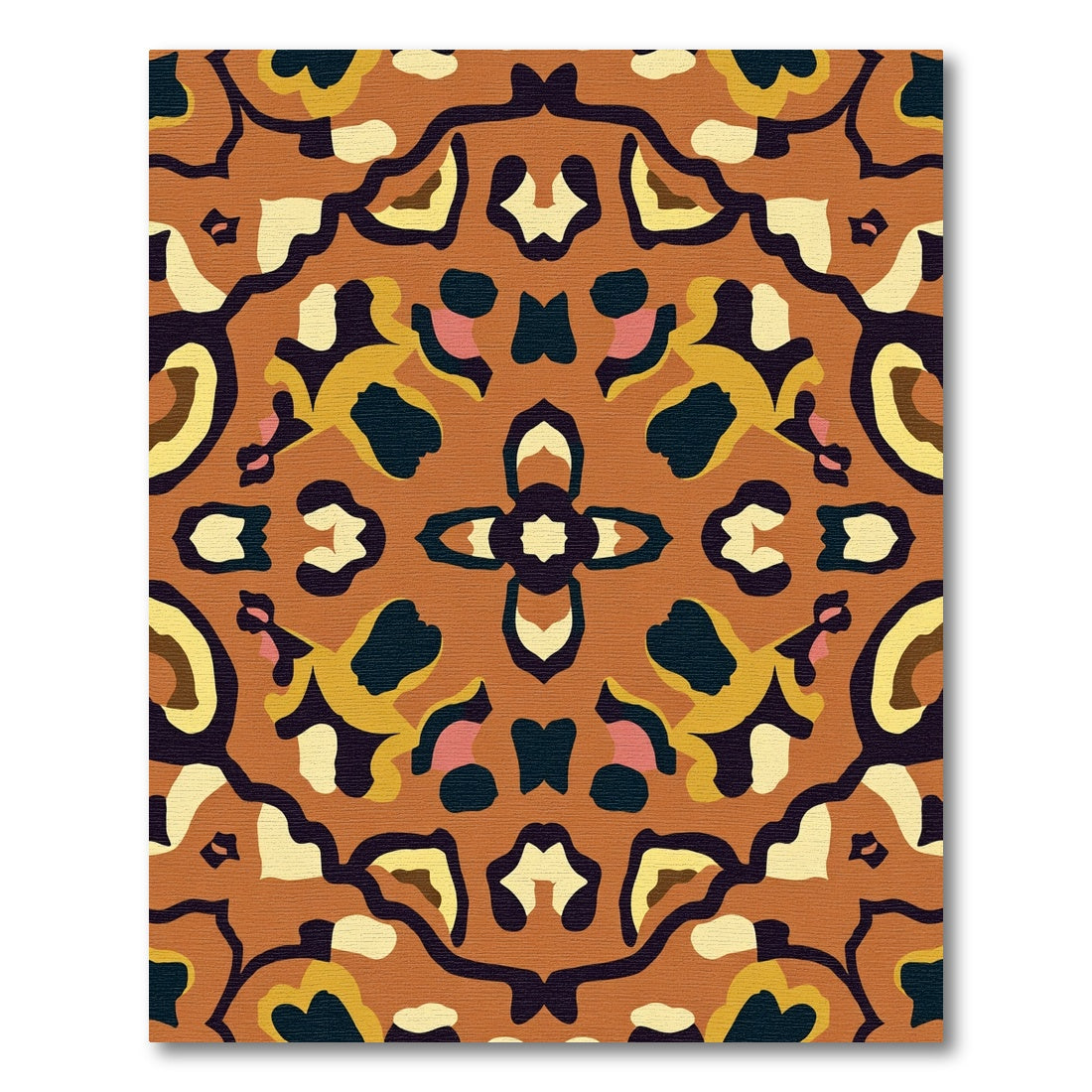 Bold Terra Cotta Abstract Floral Rug