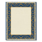 Rich Cobalt Blue Golden Vine Border Rug