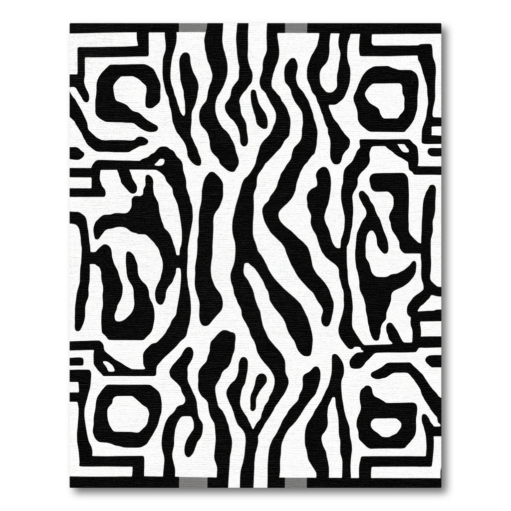 Bold Black White Abstract Zebra Rug